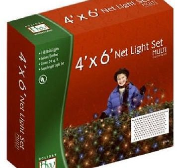 Inliten 48951-88 Holiday Wonderland 150 Count 4  x 6  Multi-Color Net Christmas Lights - Quantity of 4 Discount