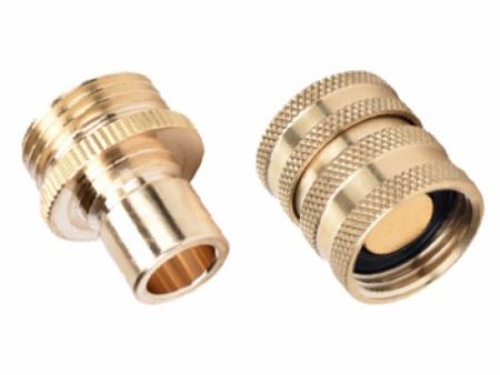 Green Thumb 09QCGT Solid Brass Male & Female Garden Hose Quick Connector Set - Quantity of 12 Online Hot Sale