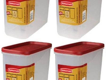 Rubbermaid 1776472 Racer Red  16 Cup Dry Food Storage Containers - Quantity of 4 Hot on Sale