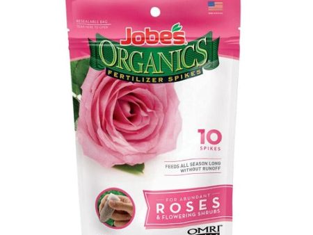 Easy Gardener 04128 Jobe s 10-Pack Of 3-5-3 Organic Rose & Flowering Shrub Fertilizer Spikes - Quantity of 2 Online Hot Sale