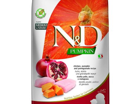 Farmina N&D Pumpkin Chicken Pomegranate, Puppy Medium & Maxi, Dry Dog Food Supply