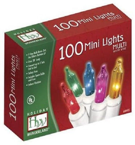 Holiday Wonderland 48601-88A 100-Count Multi-Color With White Cord Christmas Light Set - Quantity of 3 For Discount