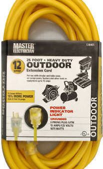 4 ea 02587ME 25  12 3 SJTW-A YELLOW  EXTENSION CORDS Supply