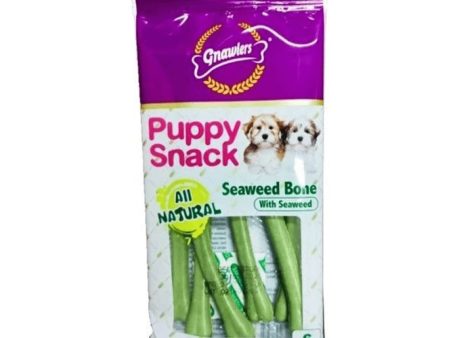 Gnawlers Puppy Snack Seaweed Bone 6 Bones Cheap