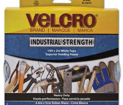 Velcro 90198 2  x 15 ft Roll Industrial Strength White Velcro w Sticky Back Supply