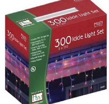 Holiday Wonderland 14089-88 300 Count MULTI COLOR Icicle Christmas Light Sets - Quantity of 3 Online now