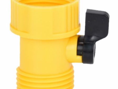 Zhejiang 30039-1 Yellow Poly Garden Hose Faucet Connector With Shut Off Valve - Quantity of 6 For Cheap