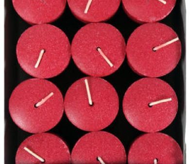 Candle Lite 4520021 12-Count Pack of 1.5  x 2  Apple Cinnamon Crisp Red Votive Candles - Quantity of 12 Discount