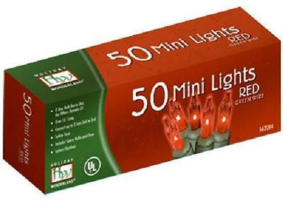 Holiday Wonderland 4053-88A 50 Count RED Mini Christmas Light Sets - Quantity of 8 Sale