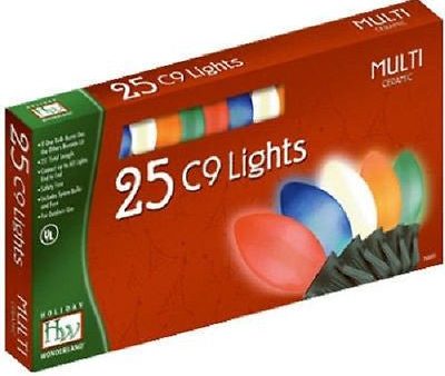 Holiday Wonderland 2924-88 25 count C9 Multi Ceramic Christmas Light Set - Quantity of 6 Fashion