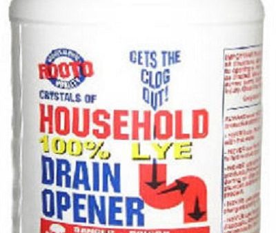 Rooto 1030 1 LB Container Of No. 4 100% Lye Crystal Household Drain Opener - Quantity of 8 Cheap