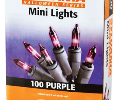 Sylvania V34708-88 100-Count Mini Light Halloween Set Purple Bulbs & Black Wire - Quantity of 1 Hot on Sale