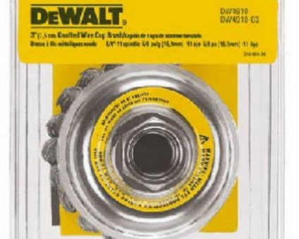 DeWalt DW4910 3 Inch Carbon Steel Knotted Wire Cup Brush - Quantity of 11 For Sale