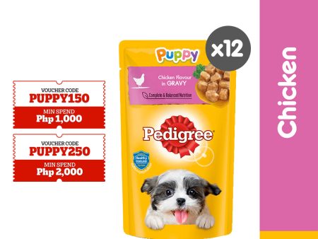 PEDIGREE® Dog Food Wet Puppy Chicken Chunks Flavour in Gravy 130g [12pcs] Online Hot Sale