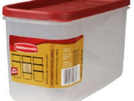 Rubbermaid 2168229 Racer Red 10 Cup Dry Food Plastic Storage Containers - Quantity of 5 Supply