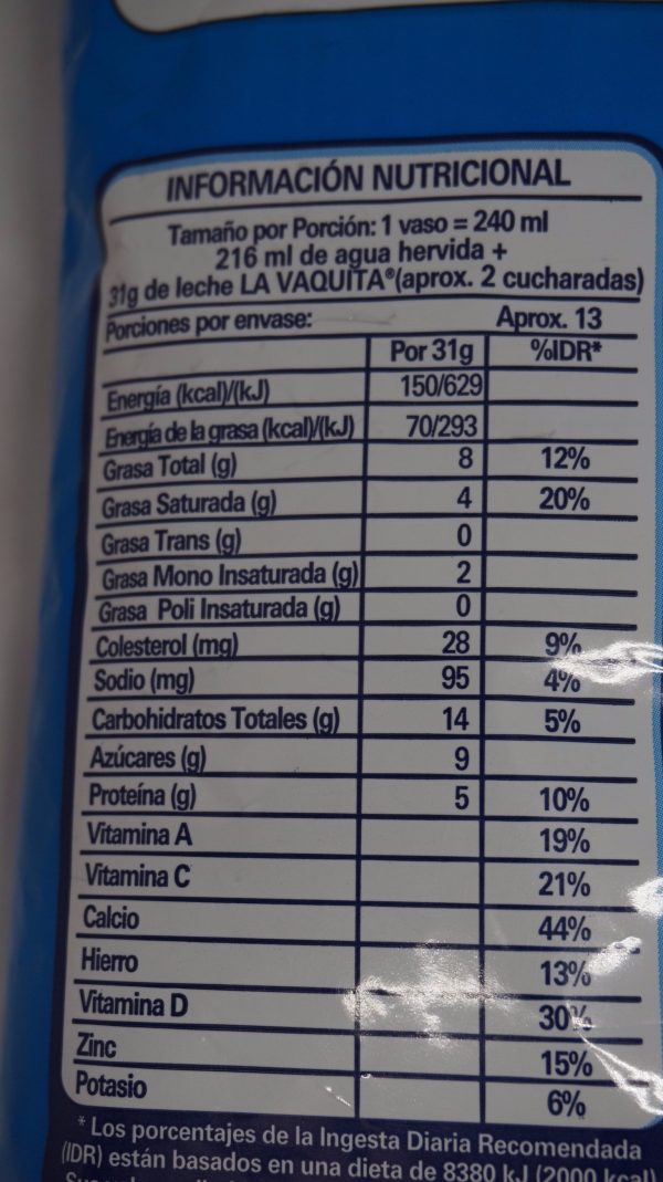 LECHE EN POLVO LA VAQUITA INSTANTÁNEA 400GR Hot on Sale