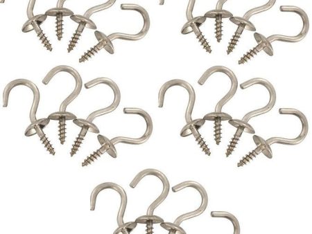 (5) National Mfg N348-433 4 packs 3 4  Stainless Steel Screw In Cup Hooks Sale