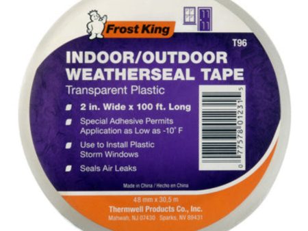 Frost King T96H 2  x 100  Transparent Plastic Window Weatherseal Tape Hot on Sale