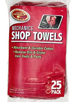 Clean Rite 3-542 25 Packs 13  x 14  Red Cotton Mechanics Shop Towels - Quantity of 6 Cheap