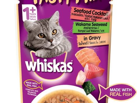 Whiskas Tasty Mix Seafood Cocktail in Gravy For Sale