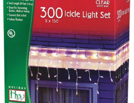 Inliten 14084W-88 Holiday Wonderland 300 Count Clear Icicle Christmas Light Set - Quantity of 12 Fashion