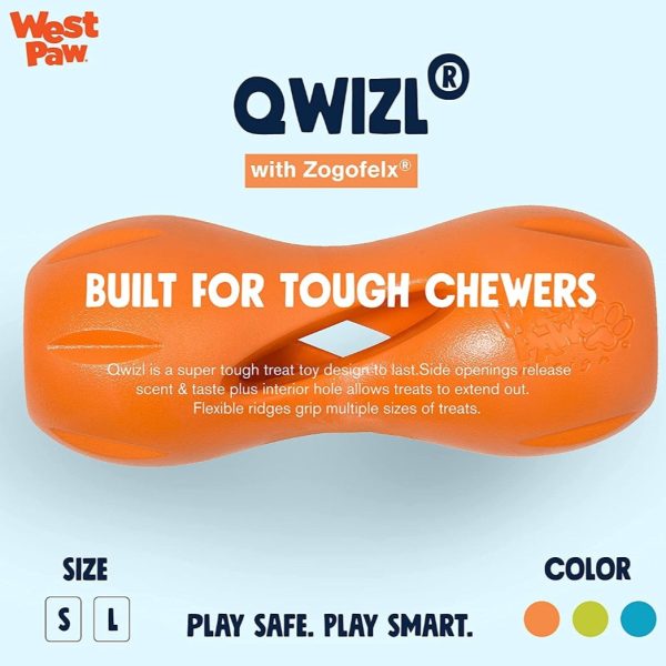 West paw Zogoflex Qwizl Treat Toy, Chew Toy, All Colours Hot on Sale