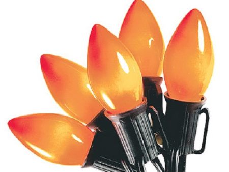 Inliten V32527 25 Light Count C9 Orange Ceramic Halloween Light Set With Black Wire - Quantity of 12 Online