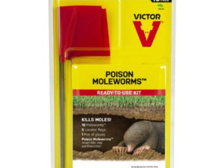 Victor M6009 10-Pack of Mole Bait Worms - Quantity of 2 For Sale