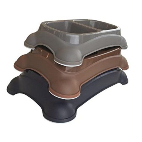 M-Pets Plastic Double Bowl Fashion