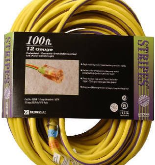 Coleman 02549-88-22 100  12 3 SJTW Outdoor Neon Yellow Extension Cords - Quantity of 3 For Cheap