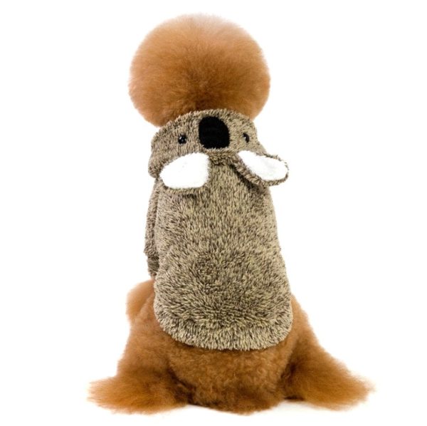 HM Brown Koala Hoodie - Buttoned Jacket For Small Pets Online Hot Sale