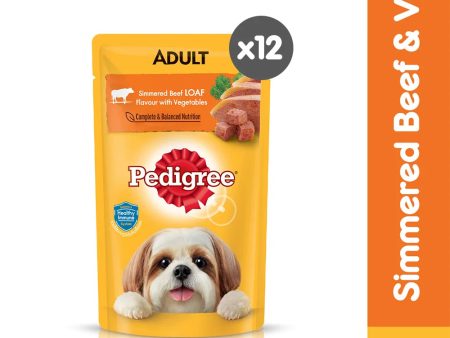 PEDIGREE® Dog Food Wet Adult Simmered Beef Loaf Flavour with Vegetables 130g [12pcs] For Cheap