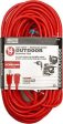 02409ME 100  14 3 SJTW-A RED 13A IN OUT EXTENSION CORD Fashion