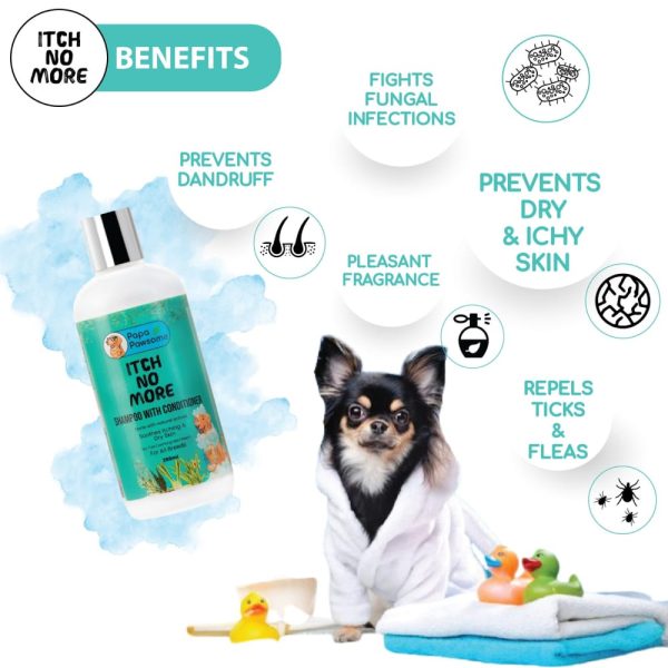 Papa Pawsome Itch no more shampoo with conditioner 250ml Online now