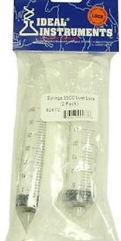 Ideal Instruments 9267C 2 pack 35cc Disposable Livestock Syringes Luer Lock - Quantity of 24 Sale