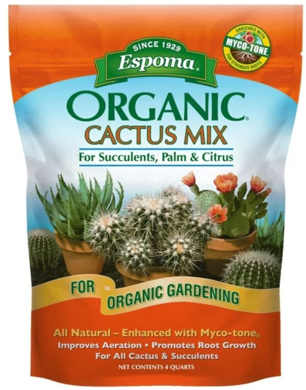 Espoma CA4 4 Quart Bag Of Organic Cactus, Palm, & Citrus Succulent Potting Mix - Quantity of 3 Fashion