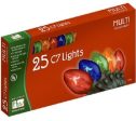 Holiday Wonderland 525-88 25 Count Transparent Multi-Color C7 Christmas Light Set - Quantity of 1 For Sale