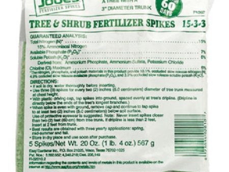 Jobe s 02010 5 pack 15-3-3 Tree & Shrub Fertilizer Spikes - Quantity of 128 (5) Packs Online Hot Sale