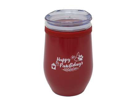 Happy PAWlidays Wine Tumbler Cheap