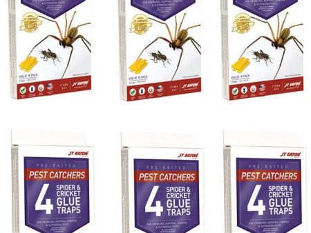 JT Eaton 844 4 Pack Of Spider & Cricket Insect Glue Traps - Quantity of 6 Sale