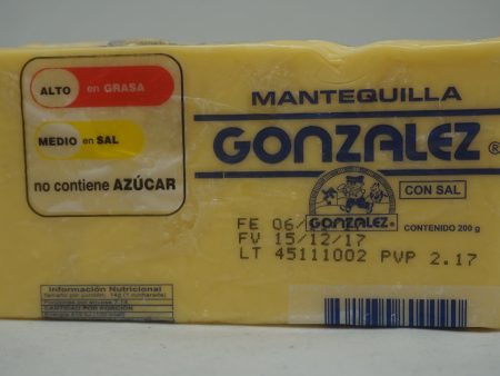 MANTEQUILLA GONZÁLEZ NORMAL 200GR For Sale