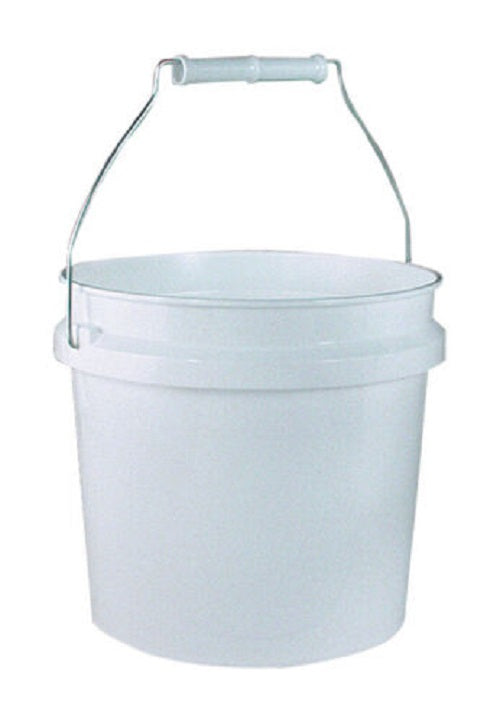 Leaktite 001G01WH024 White 1 Gallon Plastic Pail   Bucket With Handle - Quantity of 4 Sale