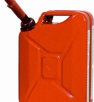 2 ea Midwest 5810 5 gallon Red Metal Military Style Gasoline   Fuel Cans w Spout Online Hot Sale