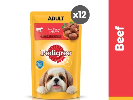 PEDIGREE® Dog Food Wet  Adult Beef Flavour in Gravy 130g  [12pcs] Online Hot Sale