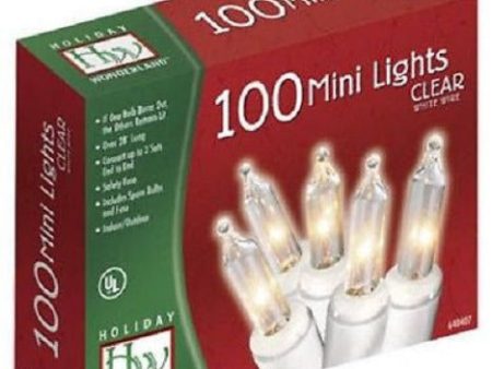 Holiday Wonderland 48600-88A 100 Count Clear Christmas Light Sets With White Cord - Quantity of 2 Online Hot Sale