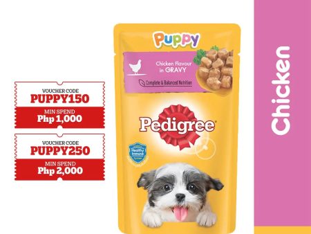 PEDIGREE® Dog Food Wet Puppy Chicken Chunks Flavour in Gravy For Cheap