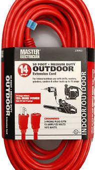 02408ME 50  14 3 SJTW-A RED 15A IN OUT EXTENSION CORD Online Sale