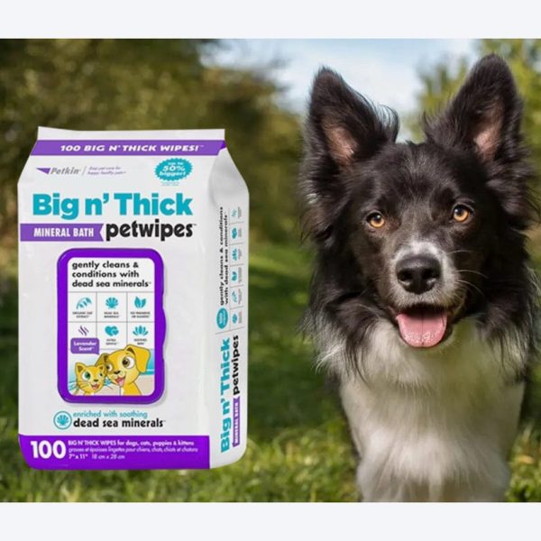 Petkin Big n Thick Mineral Bath wipes, 100 wipes Sale