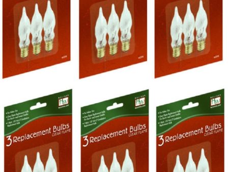 Holiday Wonderland 1078-88 3 Pack C7 Clear Flame Candle Replacement Bulbs - Quantity of 6 For Discount