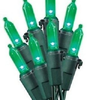 Holiday Wonderland 40845-88A 100-Count Green LED Mini Bulb Christmas Light Set - Quantity of 2 Sale